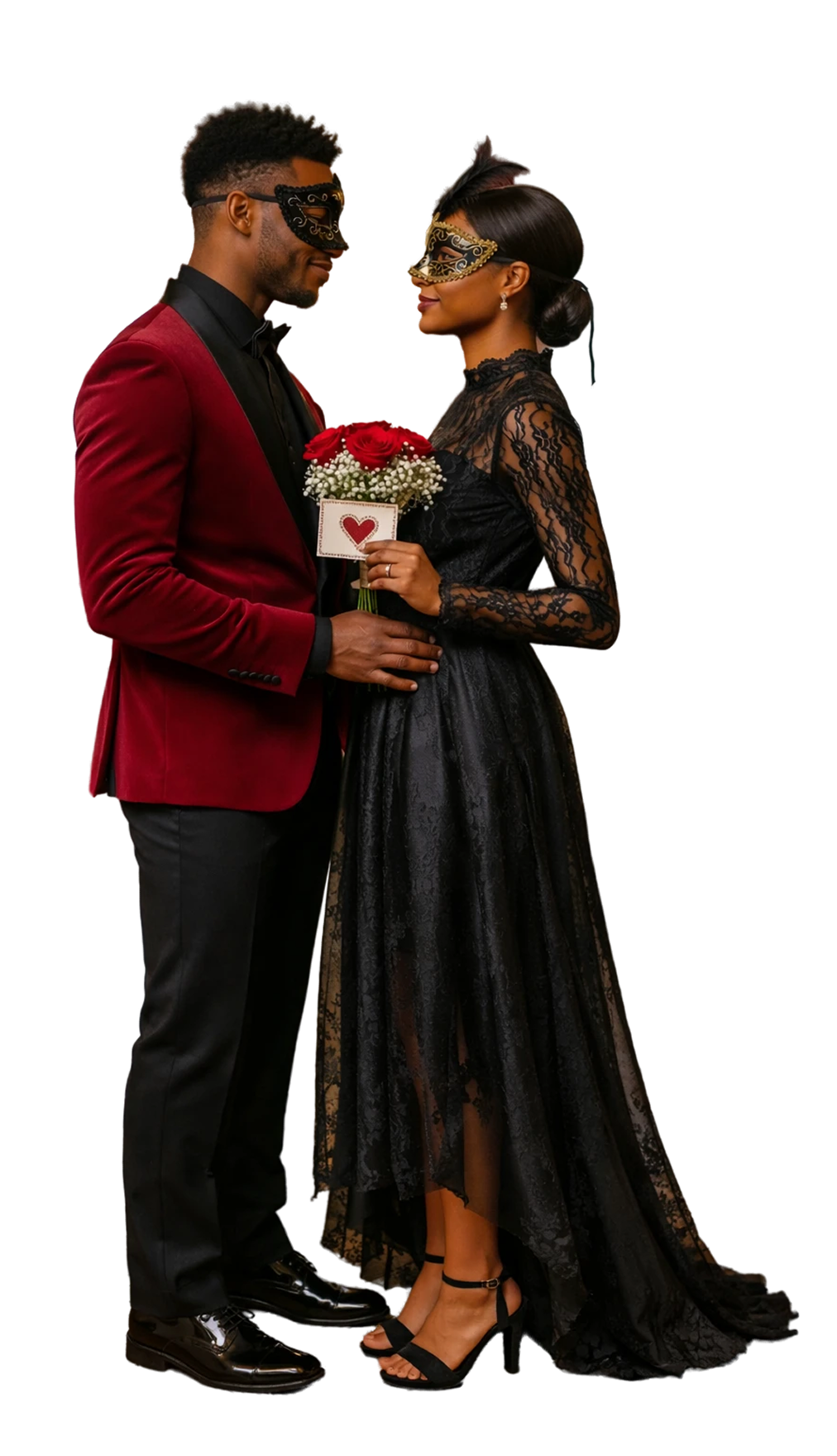 Couple élégant masqué